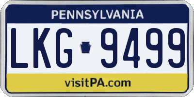PA license plate LKG9499