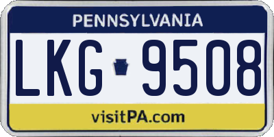 PA license plate LKG9508