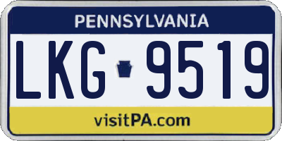 PA license plate LKG9519