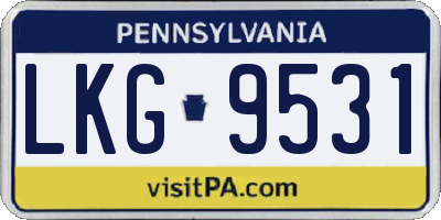 PA license plate LKG9531