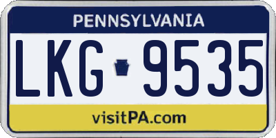 PA license plate LKG9535