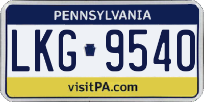 PA license plate LKG9540