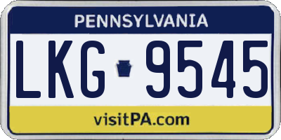 PA license plate LKG9545