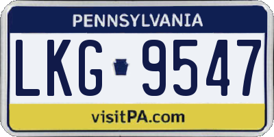 PA license plate LKG9547