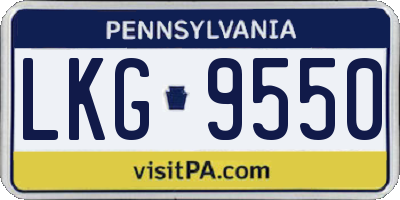 PA license plate LKG9550