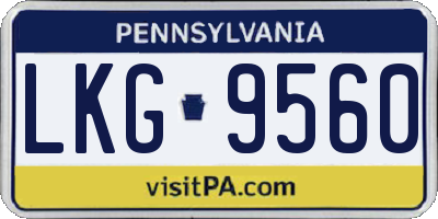 PA license plate LKG9560