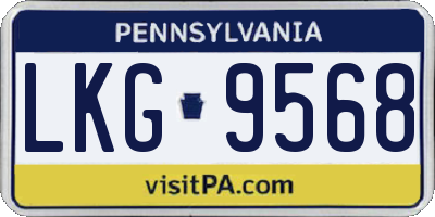 PA license plate LKG9568