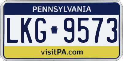 PA license plate LKG9573