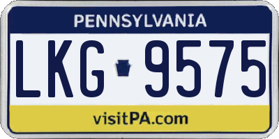 PA license plate LKG9575