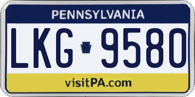 PA license plate LKG9580