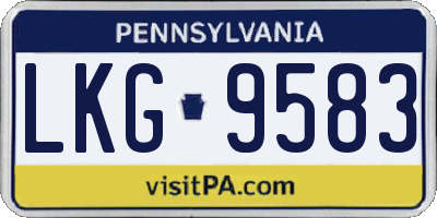 PA license plate LKG9583