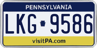 PA license plate LKG9586