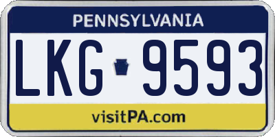 PA license plate LKG9593