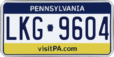 PA license plate LKG9604