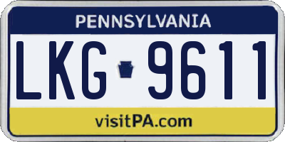 PA license plate LKG9611