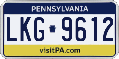 PA license plate LKG9612