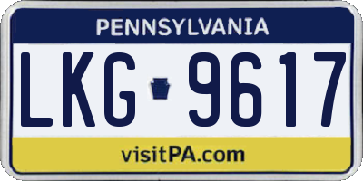 PA license plate LKG9617