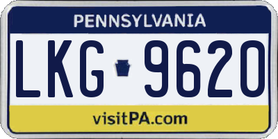 PA license plate LKG9620