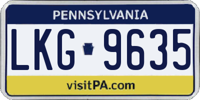 PA license plate LKG9635