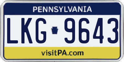 PA license plate LKG9643
