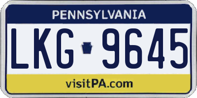 PA license plate LKG9645