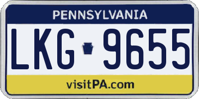 PA license plate LKG9655