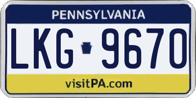 PA license plate LKG9670