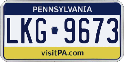 PA license plate LKG9673