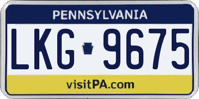 PA license plate LKG9675
