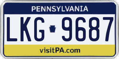 PA license plate LKG9687