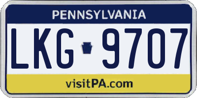 PA license plate LKG9707