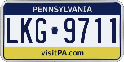 PA license plate LKG9711