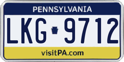 PA license plate LKG9712