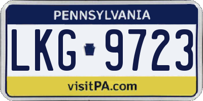 PA license plate LKG9723
