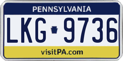 PA license plate LKG9736