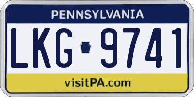 PA license plate LKG9741