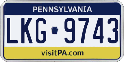 PA license plate LKG9743