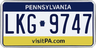 PA license plate LKG9747