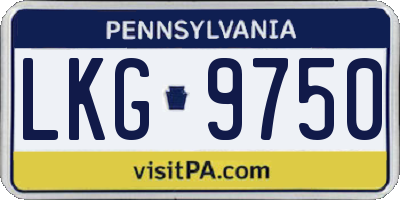PA license plate LKG9750