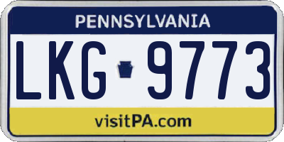 PA license plate LKG9773