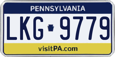 PA license plate LKG9779