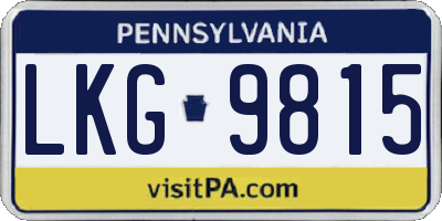 PA license plate LKG9815