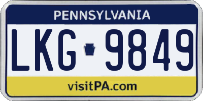 PA license plate LKG9849