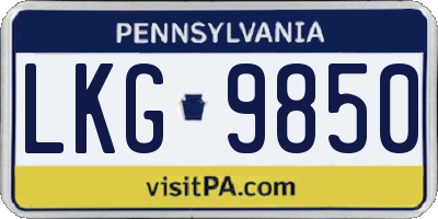 PA license plate LKG9850
