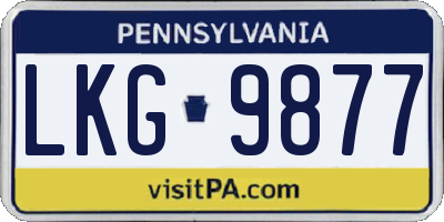 PA license plate LKG9877