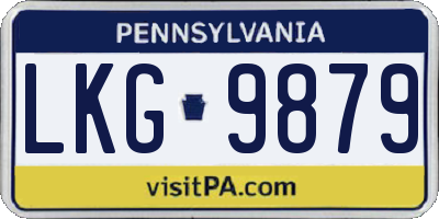 PA license plate LKG9879