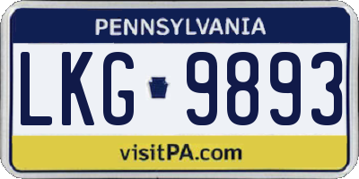 PA license plate LKG9893
