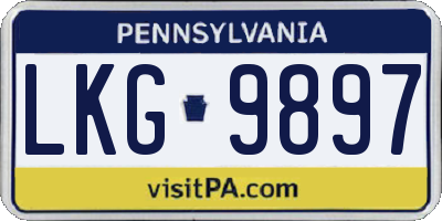 PA license plate LKG9897
