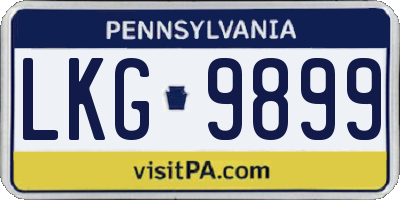 PA license plate LKG9899