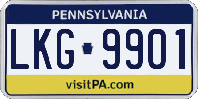 PA license plate LKG9901